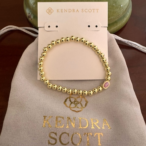 kendra scott mini elaina gold carnation kyocera opal stretch bracelet - Picture 6 of 9